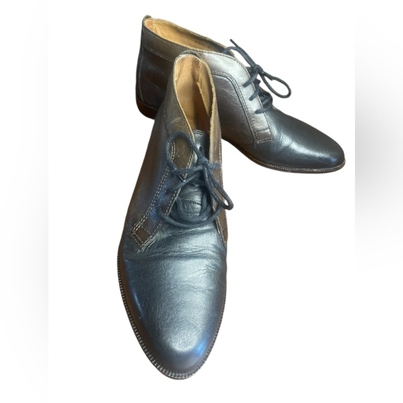 G.H BASS women’s Pamela Black brown Leather Lace Up Ankle Boots sz 7.5 preloved - Picture 2 of 14